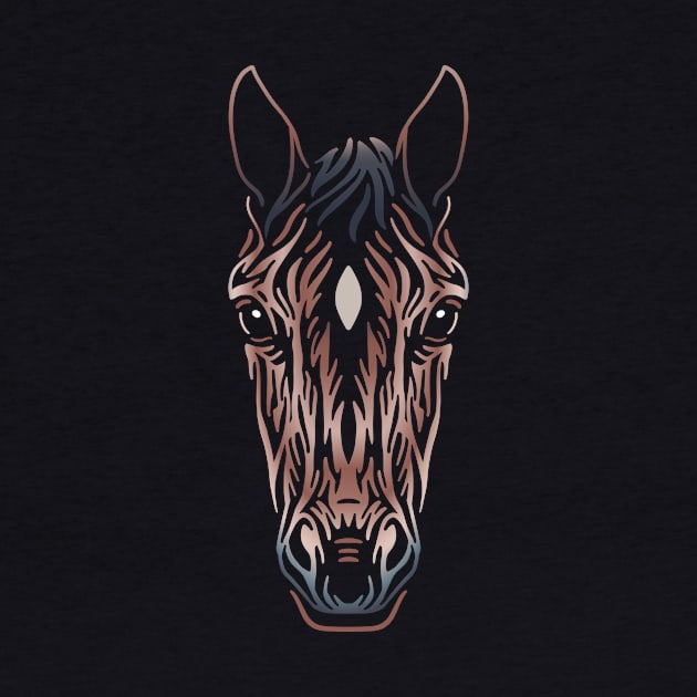 Horse Head Tattoo Illustration by JunkyDotCom